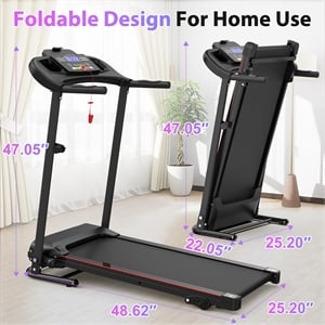 FYC Electric 2.5HP Folding Treadmills for Home w/ Bluetooth & Incline Black
