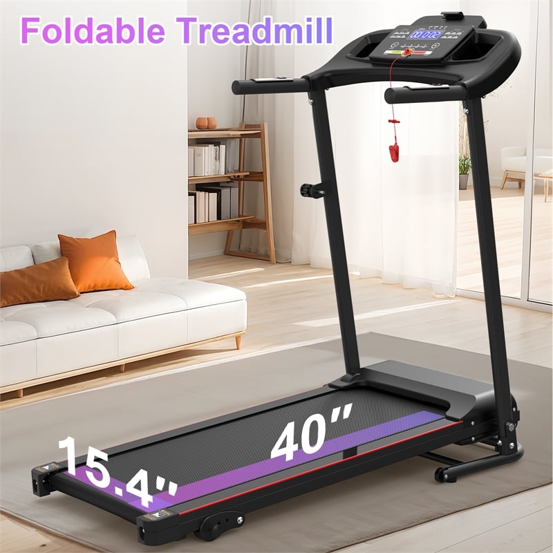 FYC Electric 2.5HP Folding Treadmills for Home w/ Bluetooth & Incline Black