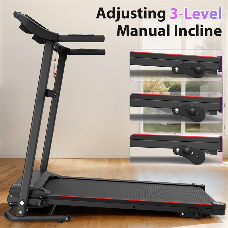 FYC Electric 2.5HP Folding Treadmills for Home w/ Bluetooth & Incline Black