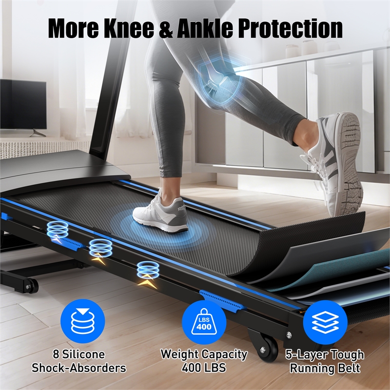 FYC 3.5HP 10MPH Treadmill w/ Bluetooth Heart Rate Sensor Incline in Black