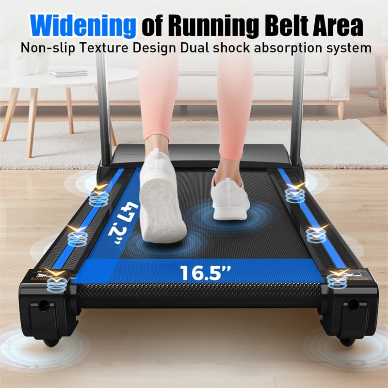 FYC 3.5HP 10MPH Treadmill w/ Bluetooth Heart Rate Sensor Incline in Black