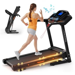 FYC 3.5HP Folding Treadmill with Incline & APP Control for Home in Orange