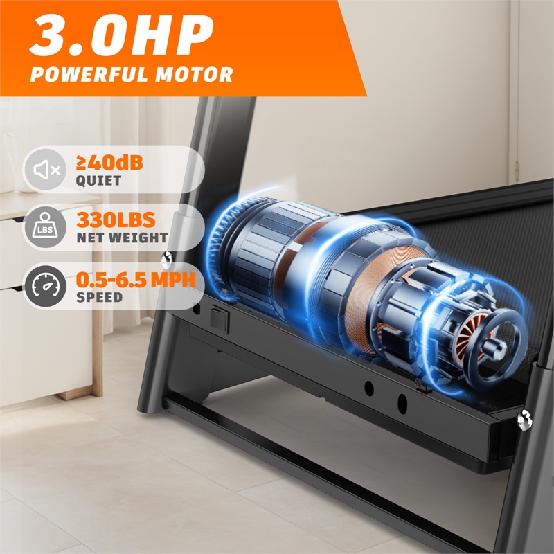 FYC 3.5HP Folding Treadmill with Incline & APP Control for Home in Orange