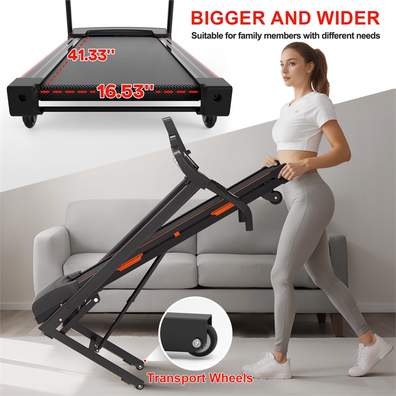 FYC 3.5HP 8.5MPH Treadmill w/ Bluetooth Heart Rate Sensor & Incline in Black