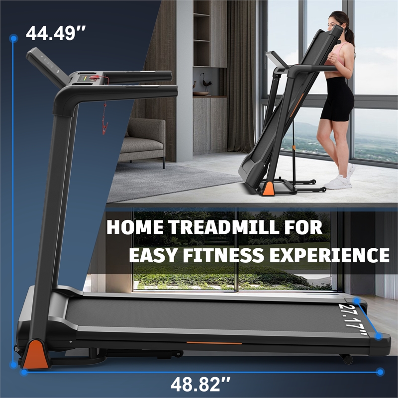 FYC 3.5 HP 0.5-8.5MPH  LED Display Foldable Treadmill for Home in Black