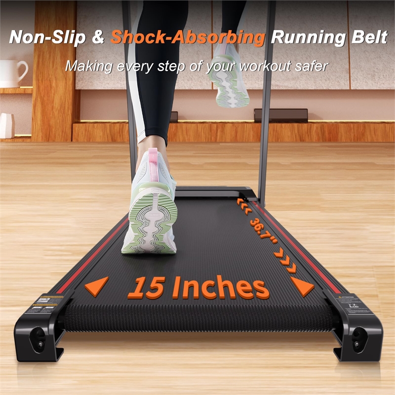 FYC 2.5HP Folding Treadmills Walking Pad with Handle Bar in Black