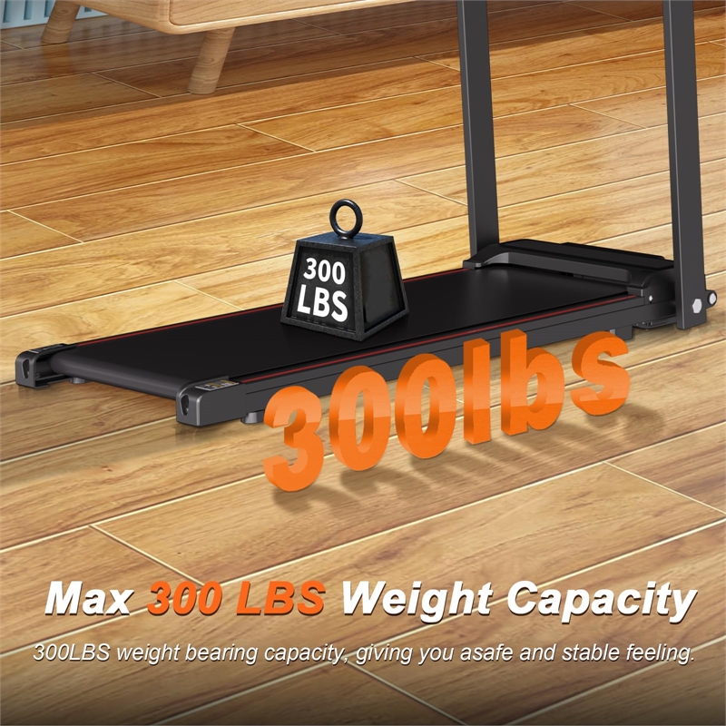 FYC 2.5HP Folding Treadmills Walking Pad with Handle Bar in Black