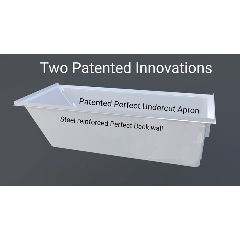 PerfecTub by Braktub 60x30 Left Hand Regular Rough-in Bathtub in White