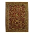 Agra Hand-Knotted New Zealand Wool Red/Gold 8'x8' Round Area Rug