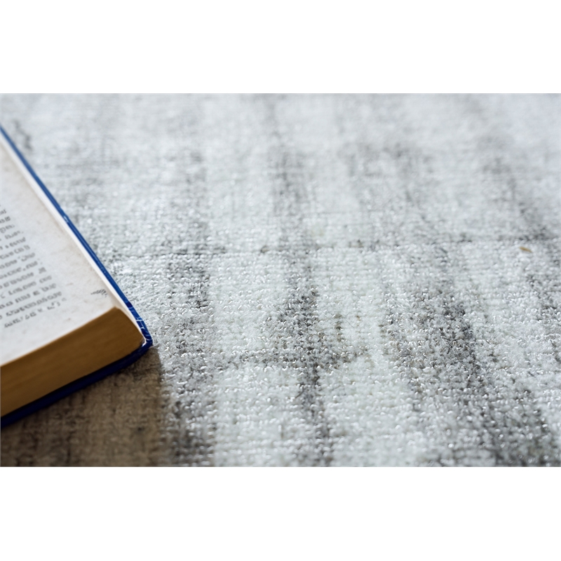 Allure Handloomed Wool/Bamboo Silk Ivory/Silver 10'x14' Area Rug