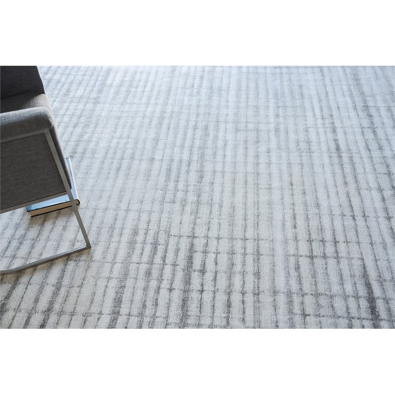 Allure Handloomed Wool/Bamboo Silk Ivory/Silver 12'x15' Area Rug