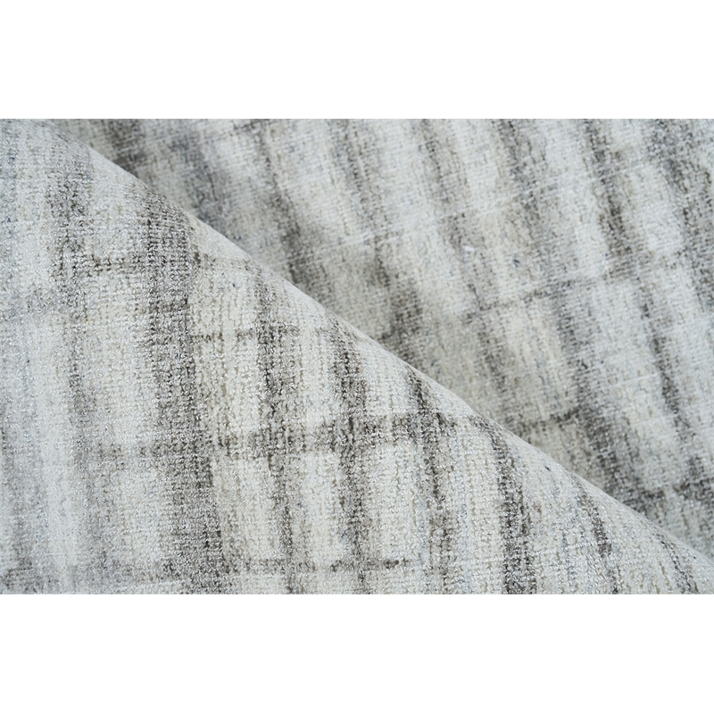 Allure Handloomed Wool/Bamboo Silk Ivory/Silver 14'x18' Area Rug