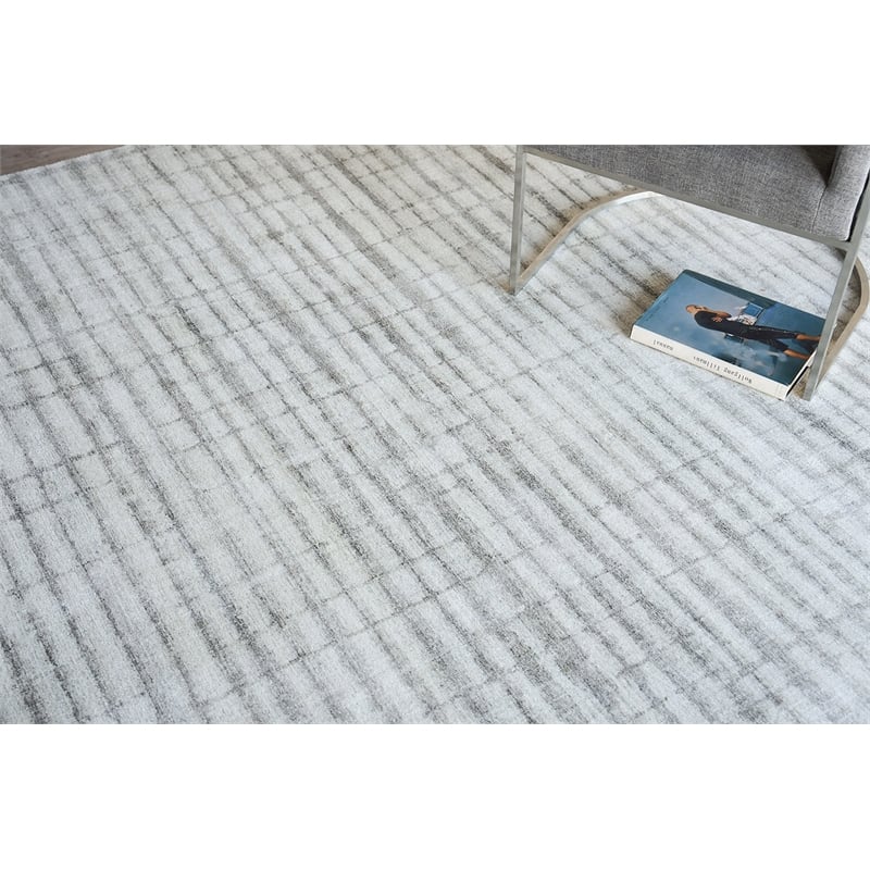 Allure Handloomed Wool/Bamboo Silk Ivory/Silver 14'x18' Area Rug