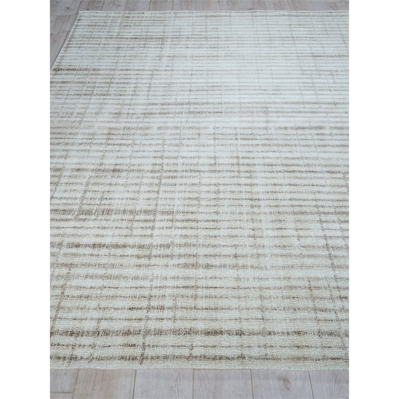 Allure Handloomed Wool/Bamboo Silk Beige/Brown 2'x3' Area Rug