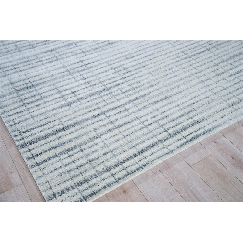 Allure Handloomed Wool/Bamboo Silk Ivory/Blue 12'x15' Area Rug