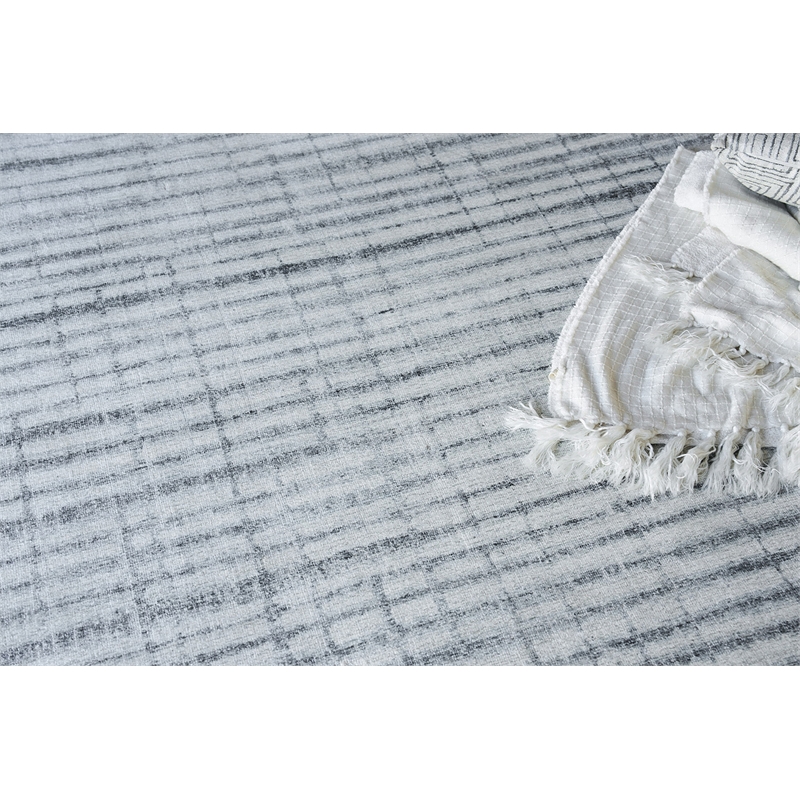 Allure Handloomed Wool/Bamboo Silk Ivory/Blue 12'x15' Area Rug