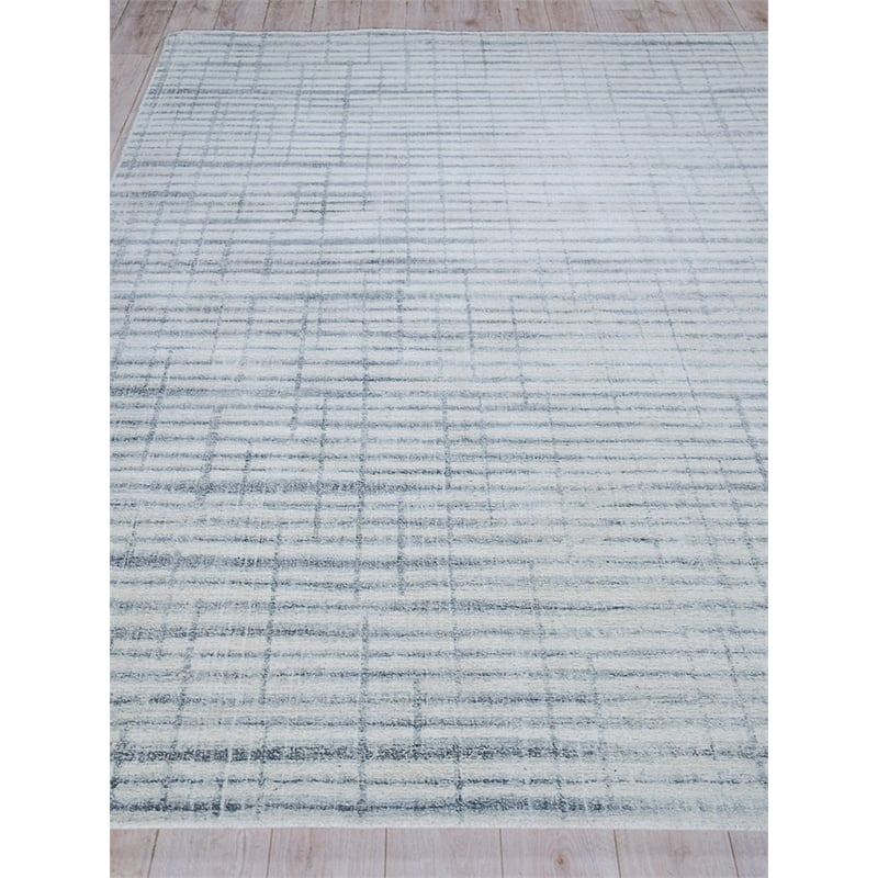 Allure Handloomed Wool/Bamboo Silk Ivory/Blue 14'x18' Area Rug