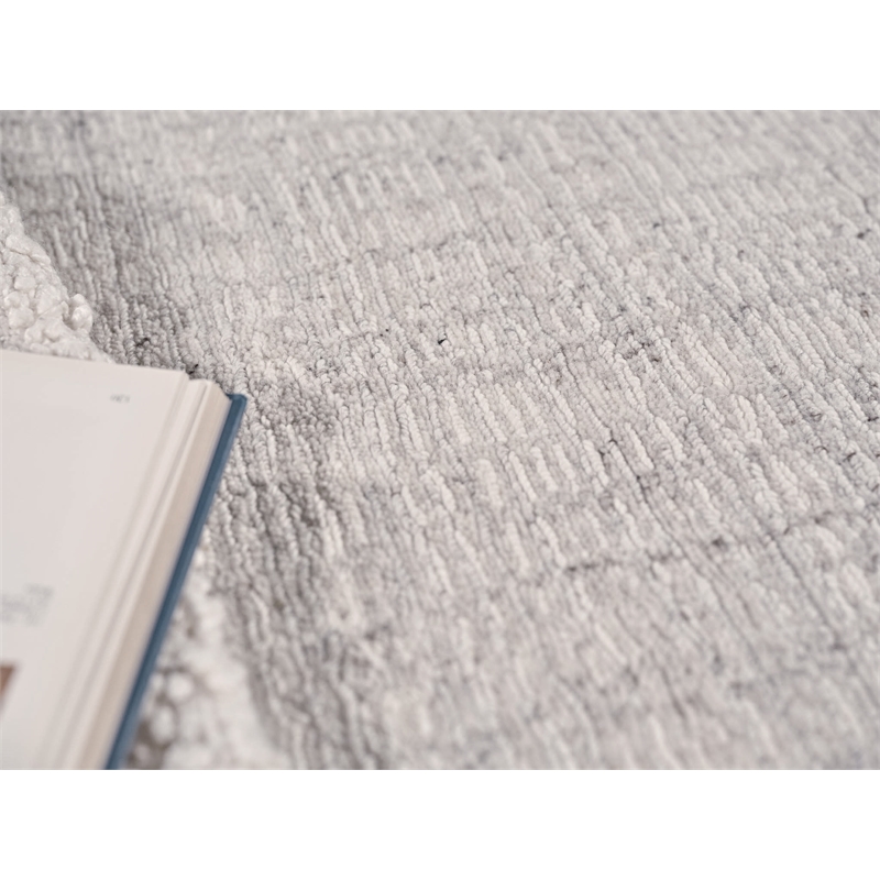 Alpine Handloomed New Zealand Wool Taupe/Ivory 4'x6' Area Rug