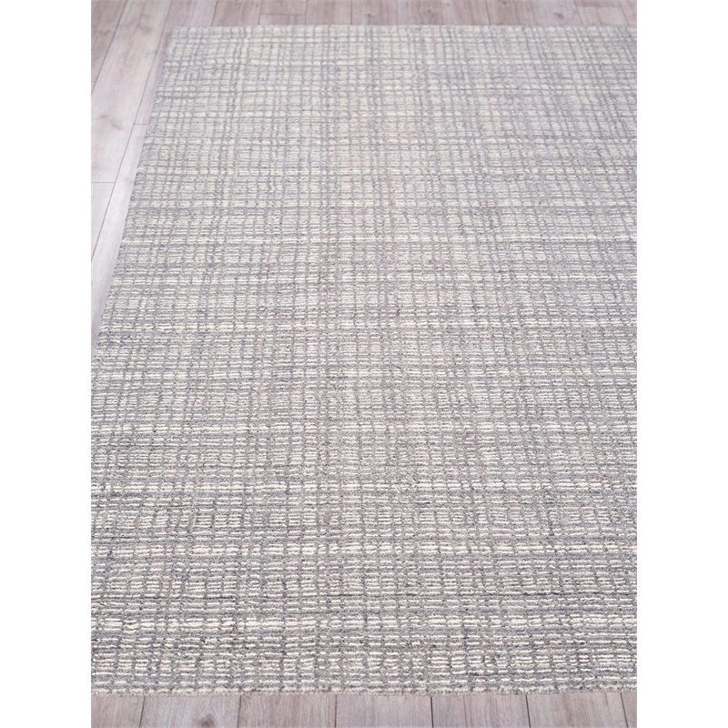 Alpine Handloomed New Zealand Wool Gray/Ivory 4'x6' Area Rug