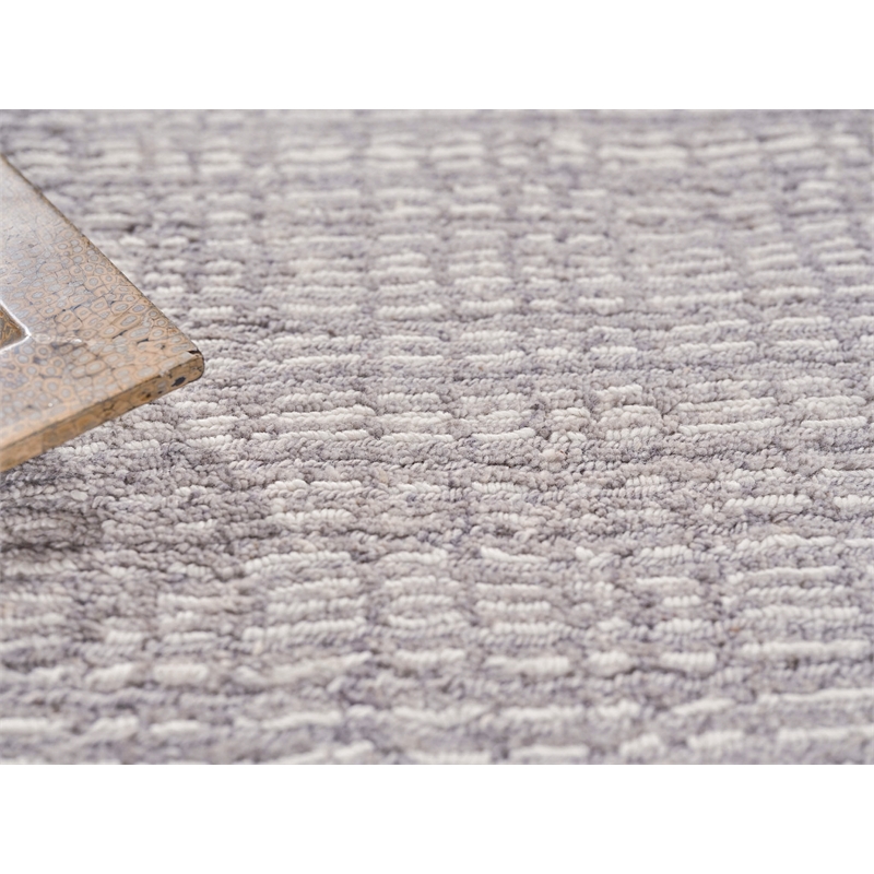 Alpine Handloomed New Zealand Wool Gray/Ivory 4'x6' Area Rug