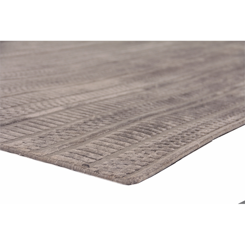 Addison Handloomed Bamboo Silk Dark Gray 6'x9' Area Rug
