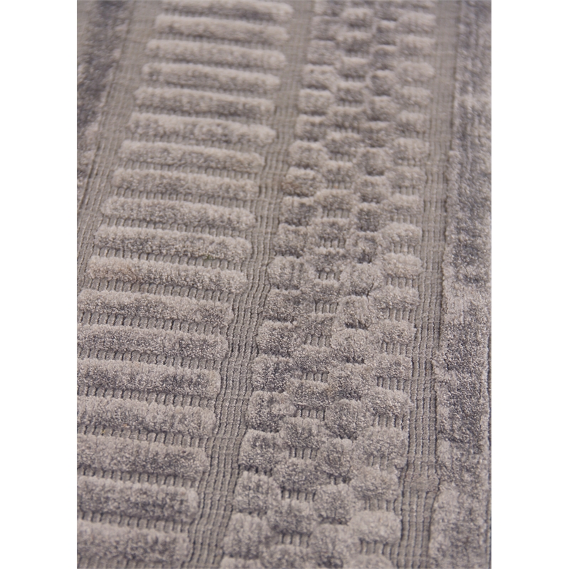 Addison Handloomed Bamboo Silk Dark Gray 6'x9' Area Rug