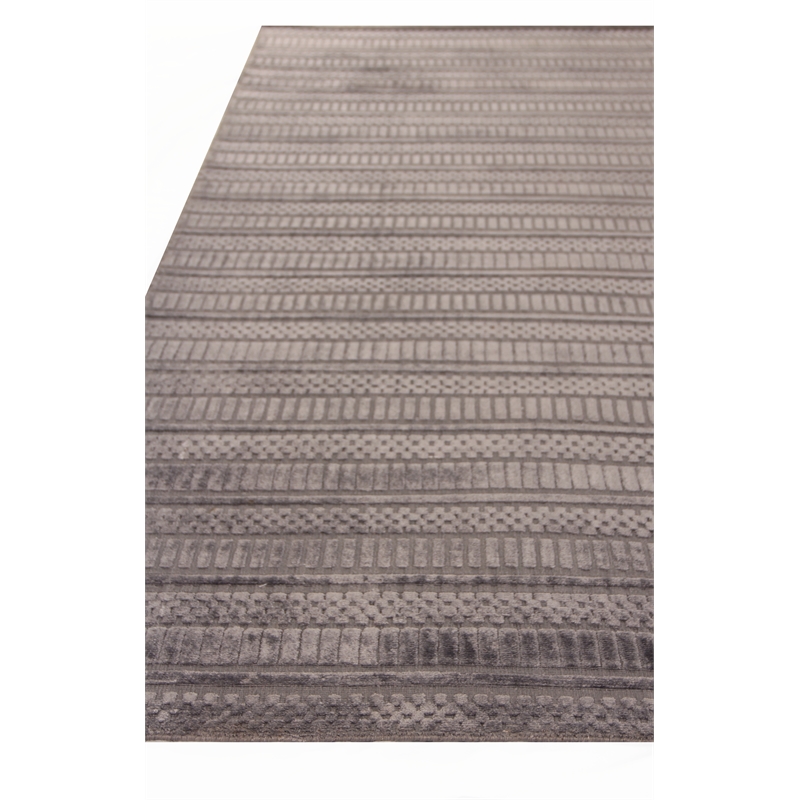 Addison Handloomed Bamboo Silk Dark Gray 6'x9' Area Rug