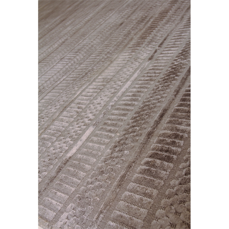 Addison Handloomed Bamboo Silk Dark Gray 6'x9' Area Rug