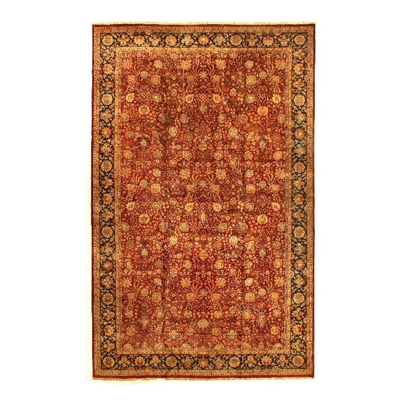 Agra Hand-Knotted New Zealand Wool Red/Gold 13'x20' Area Rug