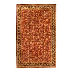 Agra Hand-Knotted New Zealand Wool Red/Gold 13'x20' Area Rug