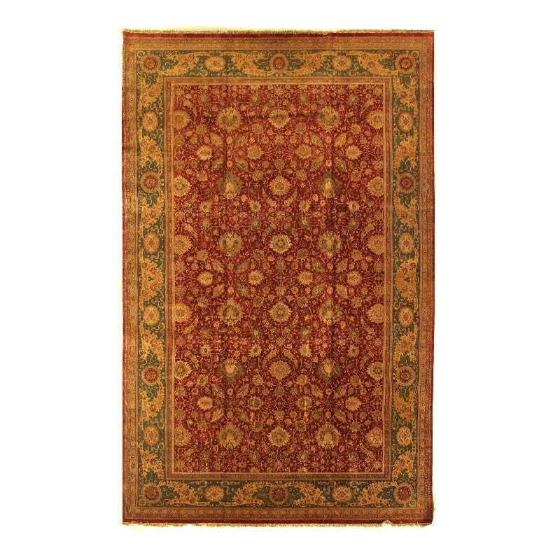 Agra Hand-Knotted New Zealand Wool Red 13'x20' Area Rug