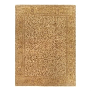 Agra Hand-Knotted New Zealand Wool Beige 14'x18'6&quot Area Rug