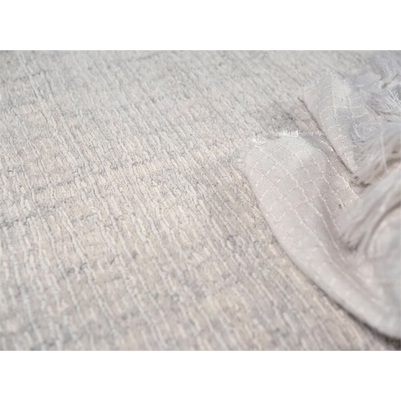Alpine Handloomed New Zealand Wool Ivory 6'x9' Area Rug