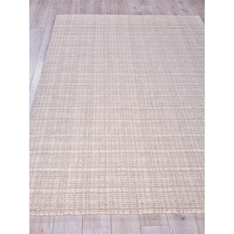 Alpine Handloomed New Zealand Wool Light Beige/Ivory 10'x12' Area Rug