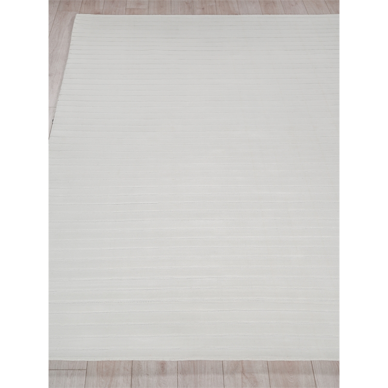 Amani Modern Handloomed Silky Nylon White 6'x9' Area Rug