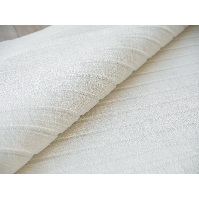 Amani Modern Handloomed Silky Nylon White 6'x9' Area Rug