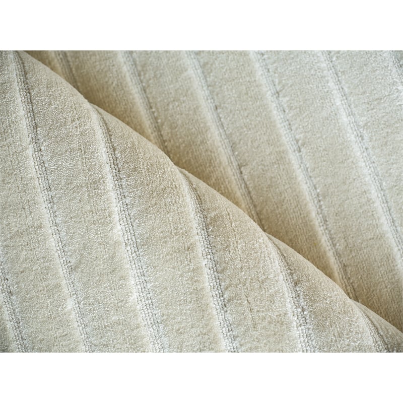 Amani Modern Handloomed Silky Nylon Beige 12'x12' Square Area Rug