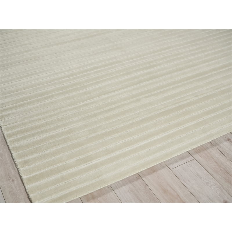 Amani Modern Handloomed Silky Nylon Beige 15'x15' Square Area Rug