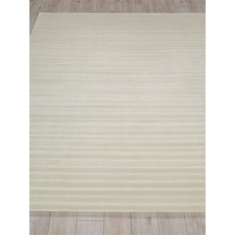 Amani Modern Handloomed Silky Nylon Beige 15'x15' Square Area Rug
