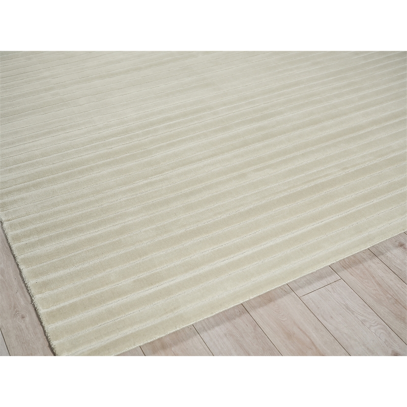 Amani Modern Handloomed Silky Nylon Beige 6'x9' Area Rug