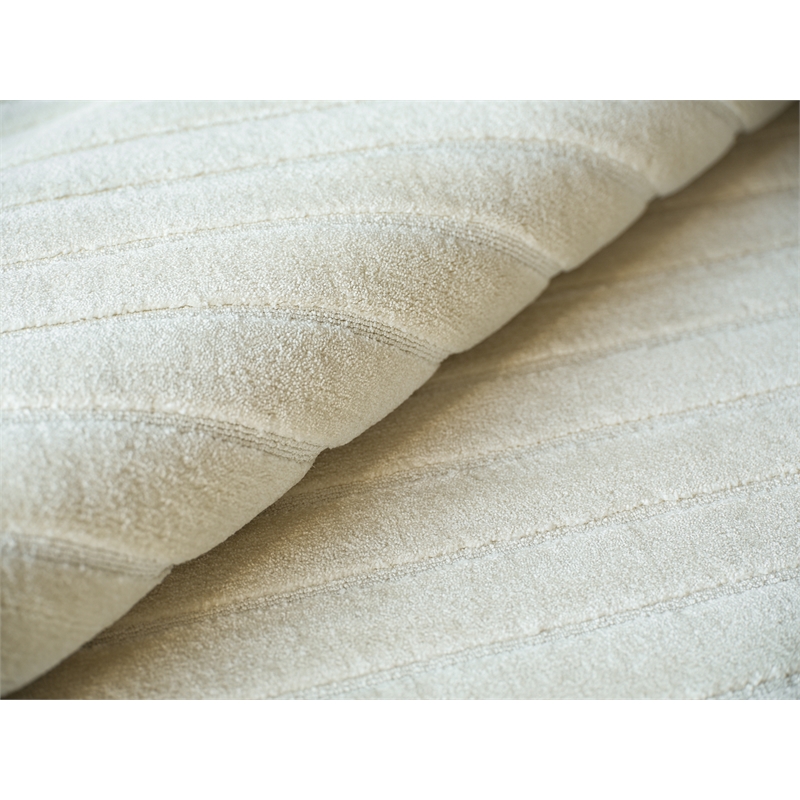 Amani Modern Handloomed Silky Nylon Beige 6'x9' Area Rug