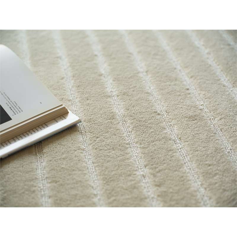 Amani Modern Handloomed Silky Nylon Beige 6'x9' Area Rug