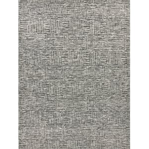 Aldridge Hand-Knotted Wool/Bamboo Silk Charcoal/Ivory 10'x14' Area Rug