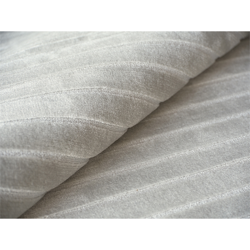 Amani Modern Handloomed Silky Nylon Light Silver 2'x3' Area Rug