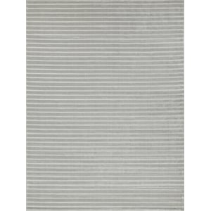 Amani Modern Handloomed Silky Nylon Light Silver 6'x9' Area Rug