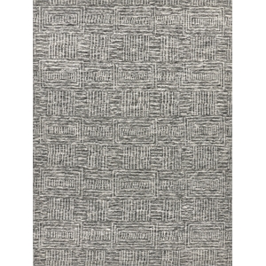 Aldridge Hand-Knotted Wool/Bamboo Silk Charcoal/Ivory 6'6&quotx17' Area Rug