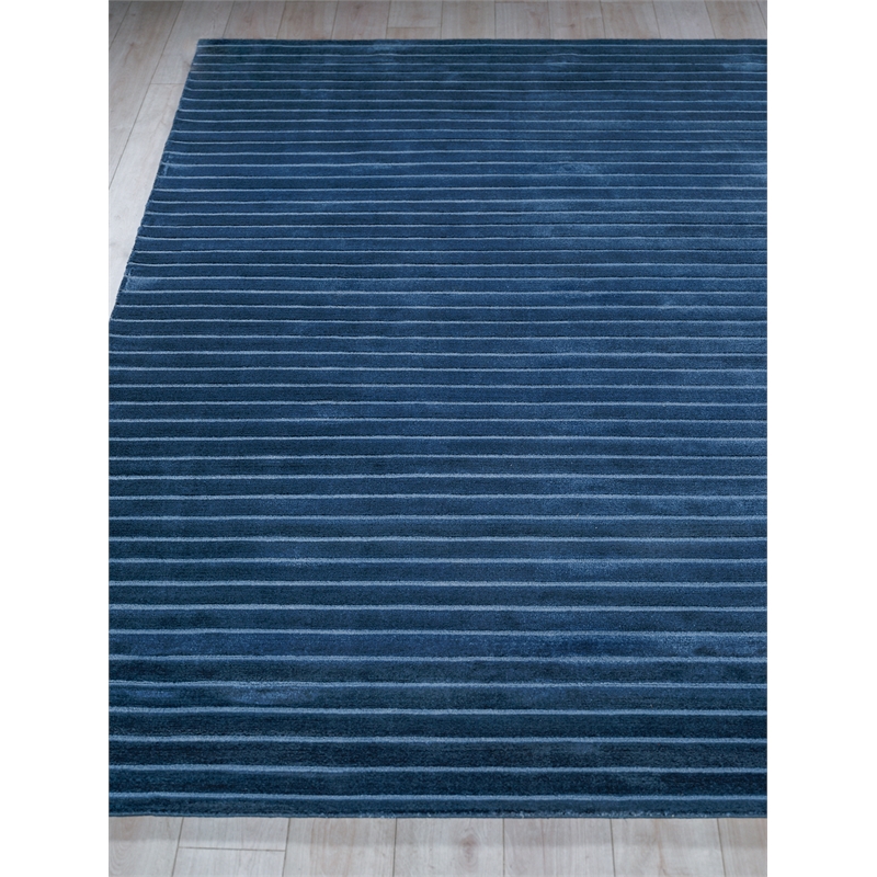 Amani Modern Handloomed Silky Nylon Navy 15'x20' Area Rug