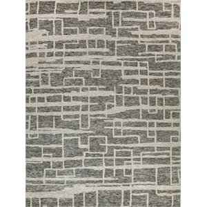 Aldridge Hand-Knotted Wool/Bamboo Silk Charcoal/Ivory 8'x10' Area Rug
