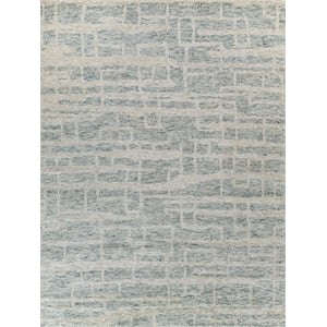 Aldridge Hand-Knotted Wool/Bamboo Silk Light Blue/Ivory 14'x18' Area Rug