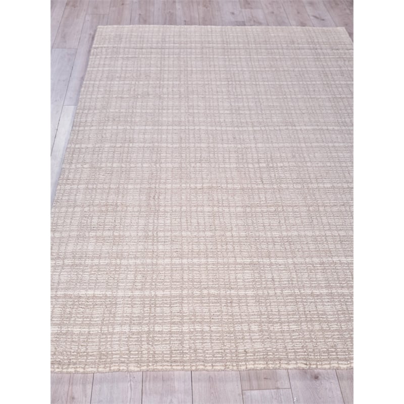 Alpine Handloomed New Zealand Wool Light Beige/Ivory 14'x14' Square Area Rug